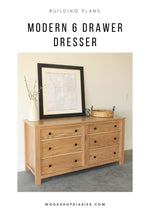 Load image into Gallery viewer, Simple 6 Drawer Dresser Plans
