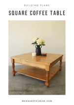 Load image into Gallery viewer, Square Coffee Table with Drawer Building Plans

