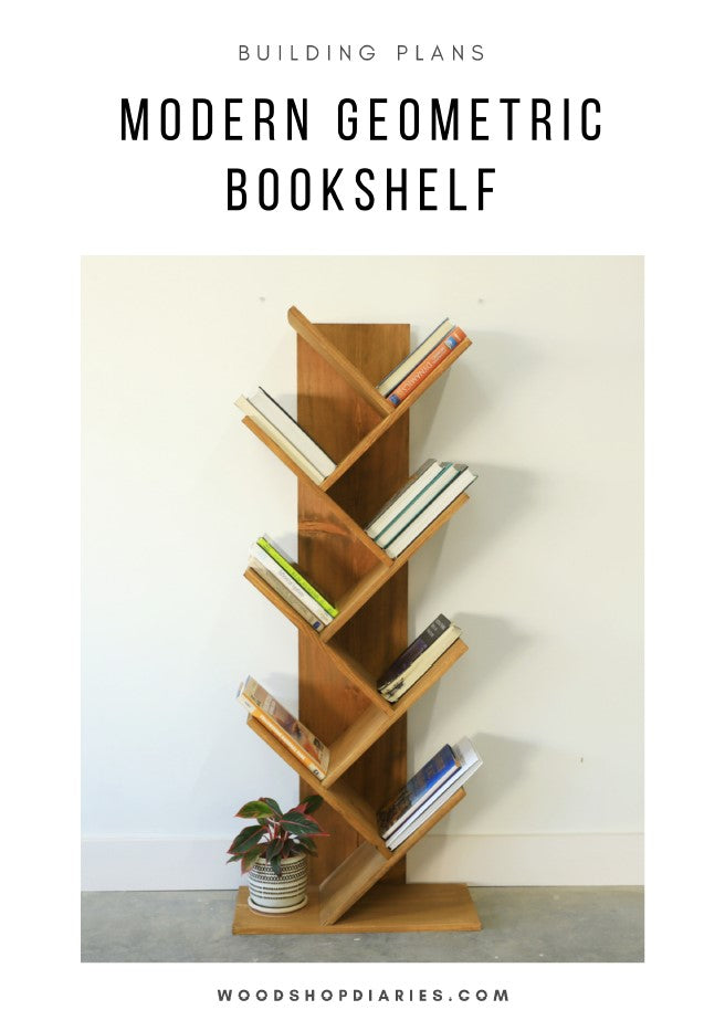 Angled Geometric Bookshelf Plans