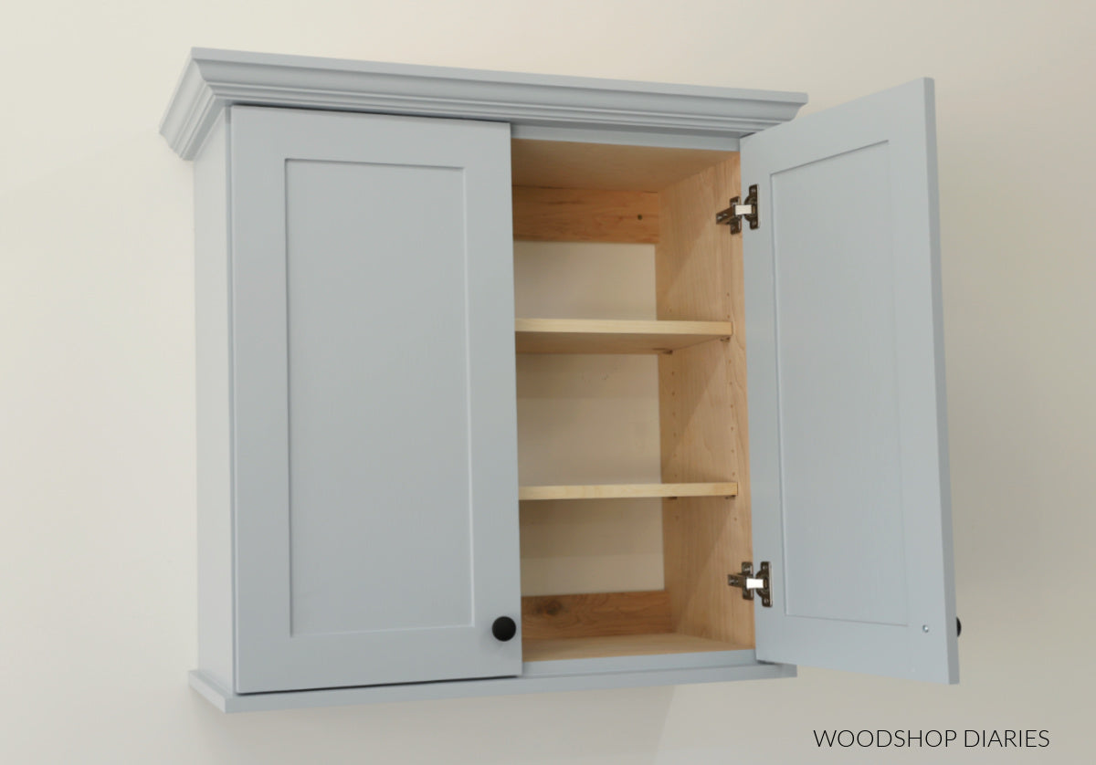 Simple Wall Cabinet with Shelves Plan