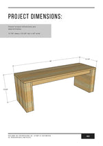 Load image into Gallery viewer, Chunky Modern Bench Plans
