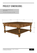 Load image into Gallery viewer, Square Coffee Table with Drawer Building Plans
