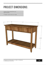 Load image into Gallery viewer, Console Table with Drawers Building Plans

