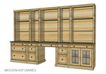 Load image into Gallery viewer, Modular Writing Desk with Bookcase Hutch Building Plans
