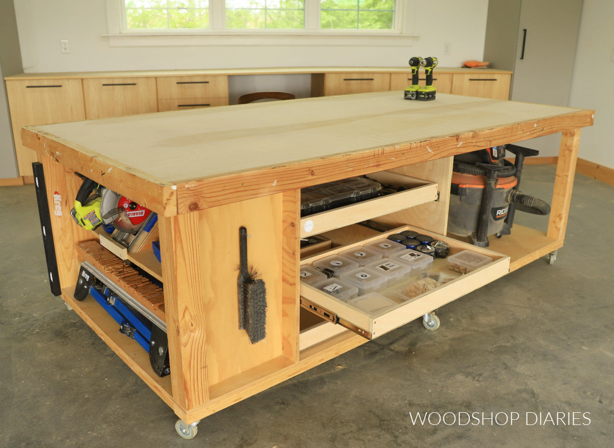 Large Mobile Workbench with Storage Plans