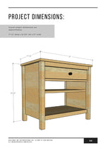 Load image into Gallery viewer, Nightstand with Drawer &amp; Shelves Building Plans
