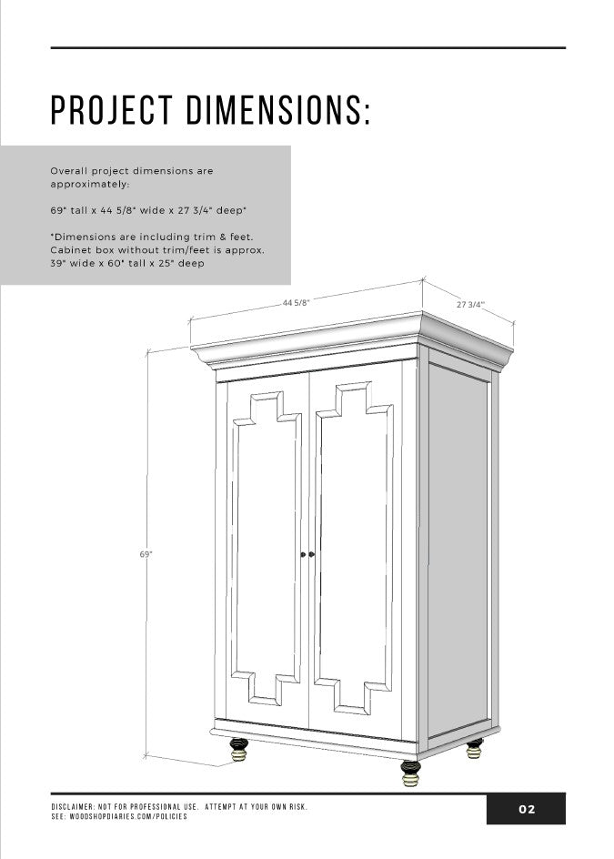 Armoire Cabinet PDF Plans