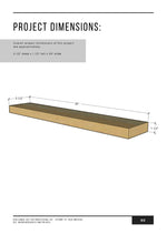 Load image into Gallery viewer, Wooden shelf with dimensions labeled on a white background

