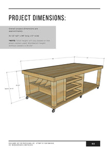 Large Mobile Workbench with Storage Plans