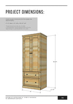 Load image into Gallery viewer, Armoire Cabinet with Drawers Plans
