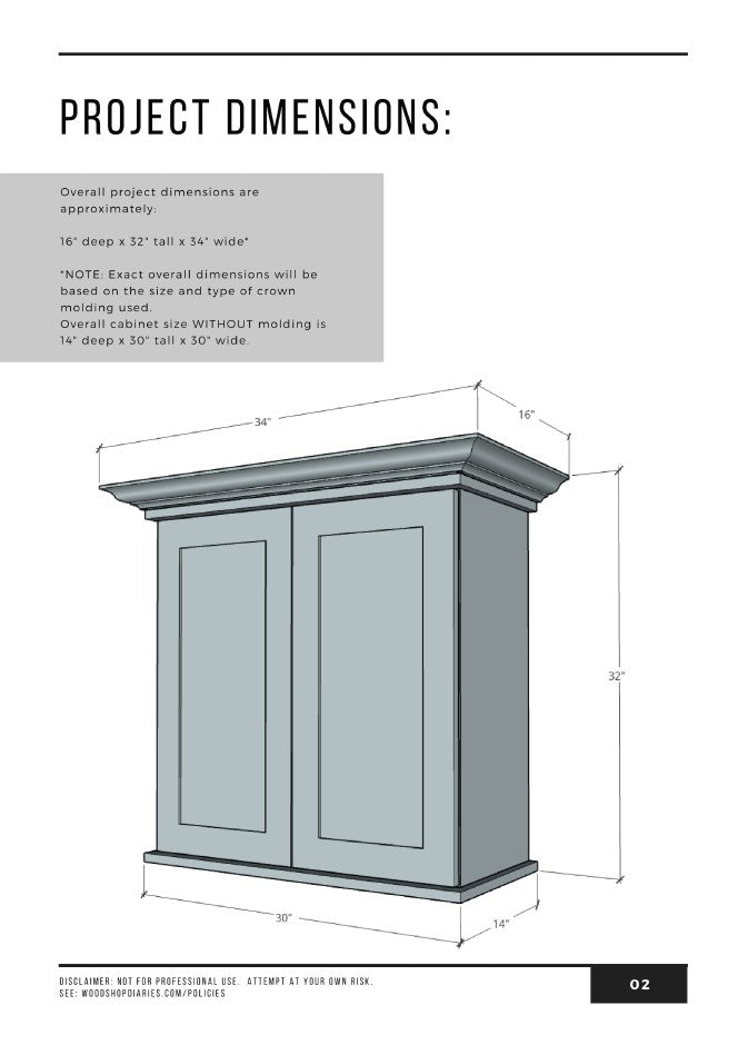 Simple Wall Cabinet with Shelves Plan