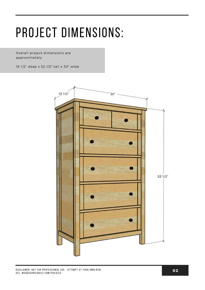 5 Piece Bedroom Set Plan BUNDLE with Storage Bed