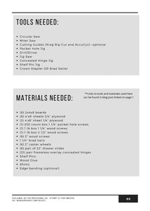 Garage Cabinets with Tote Storage Workbench Plans