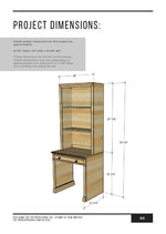 Load image into Gallery viewer, Modular Writing Desk with Bookcase Hutch Building Plans
