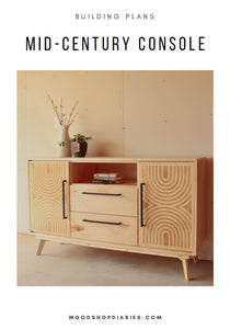 diy mid century modern dresser plans DIY Modern Console Dresser--{with Mid-Century Stenciled Doors!}