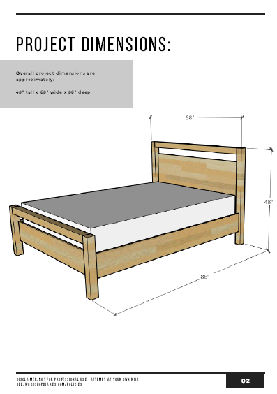 DIY Modern Bed Frame PDF Plans