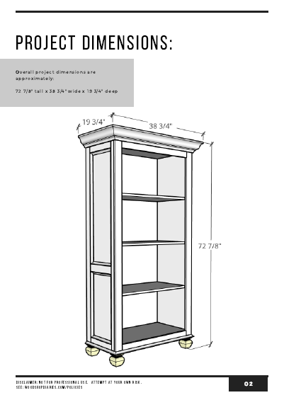 Freestanding Bookshelf PDF Plans
