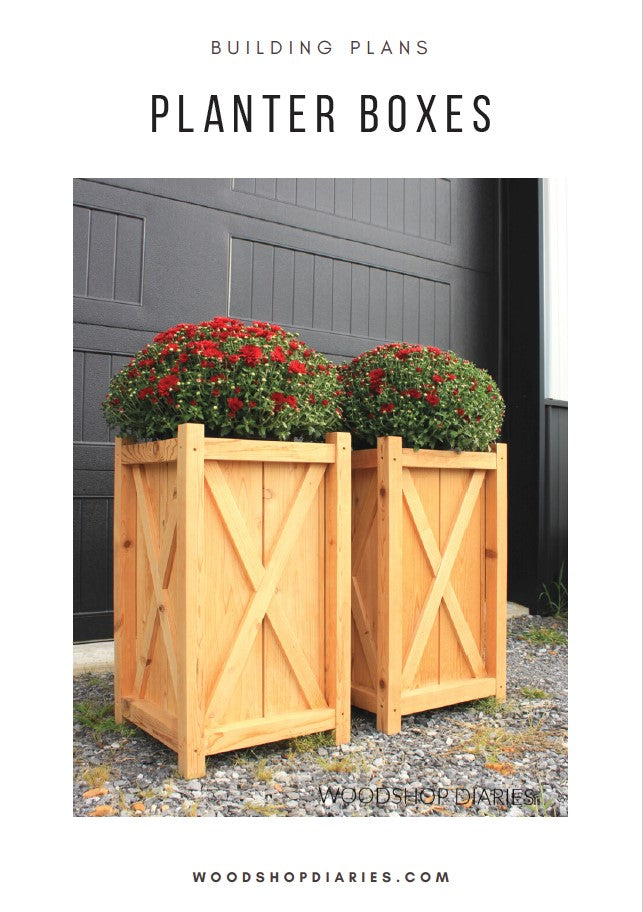 wooden planters box Wooden Planters with X Trim – Woodshop Diaries