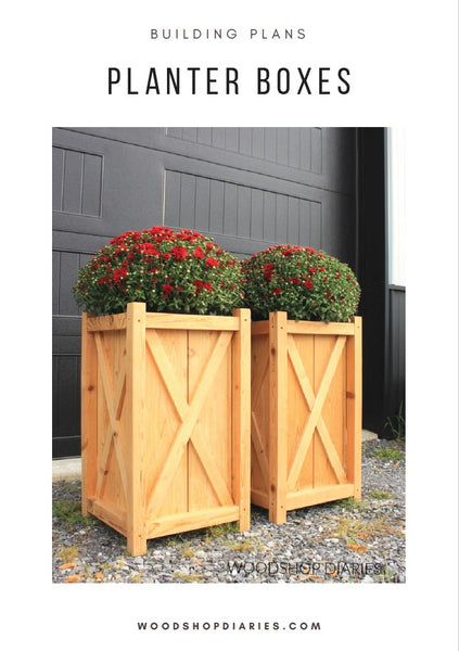 wooden planters boxes Wooden Planters with X Trim – Woodshop Diaries