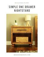 Load image into Gallery viewer, Simple One Drawer Nightstand Plans
