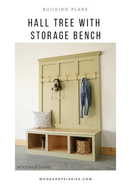 Hall Tree Mudroom Storage Bench Plans – Woodshop Diaries