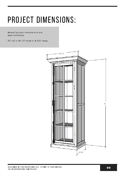 Glass Door Linen Cabinet PDF Plans
