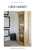 Load image into Gallery viewer, Glass Door Linen Cabinet PDF Plans
