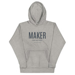 Load image into Gallery viewer, MAKER Design. Build. Repeat. Hoodie with Dark Lettering
