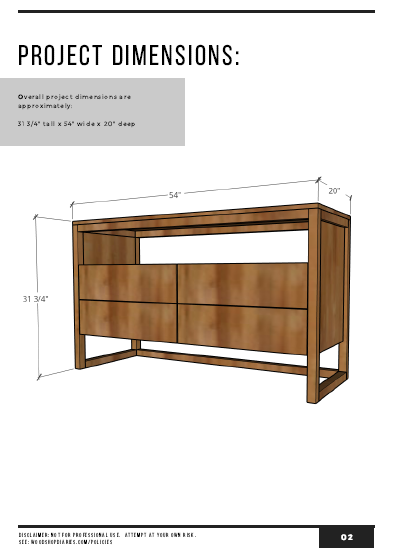 Modern 4 Drawer Dresser Plans