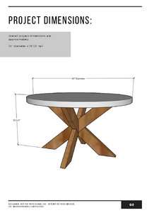 X Base Round Coffee Table PDF Plans