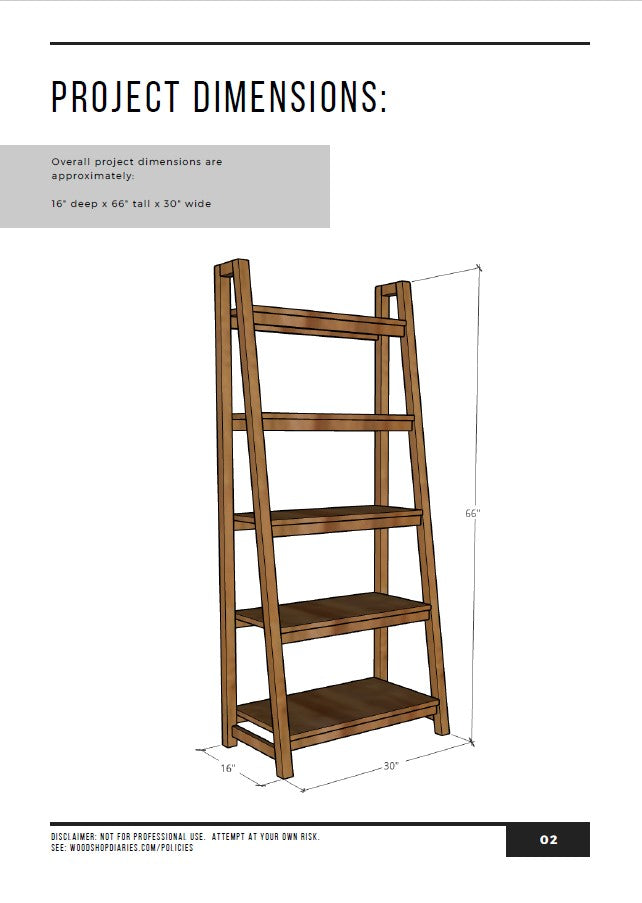 Ladder Bookshelf Plans – Woodshop Diaries