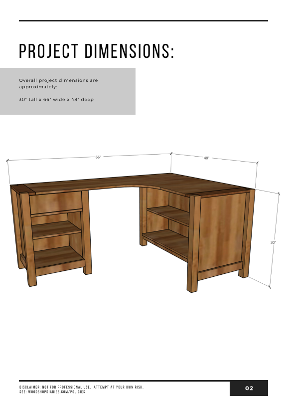 DIY L Shaped Desk with Shelves Woodshop Diaries
