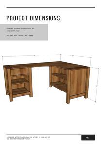 DIY L Shaped Desk with Shelves
