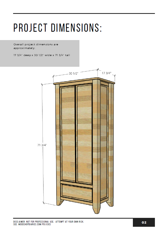 Armoire Wardrobe Cabinet Plan