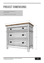 Load image into Gallery viewer, 3 Drawer Oversized Nightstand Plans
