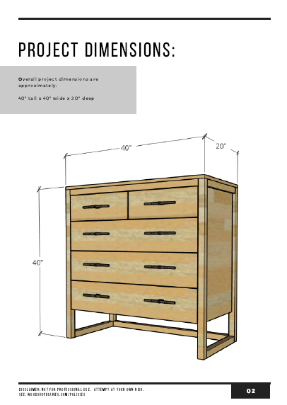 Modern 5 Drawer Dresser Plans