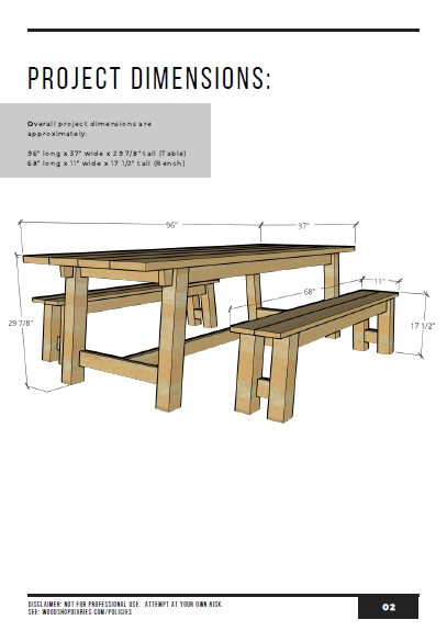 Trestle Table & Bench Building Plans