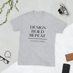 Load image into Gallery viewer, Design Build Repeat Woodshop Diaries Tee Dark Lettering
