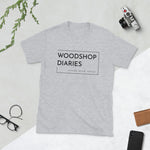 Load image into Gallery viewer, Woodshop Diaries Logo Tee Dark Lettering
